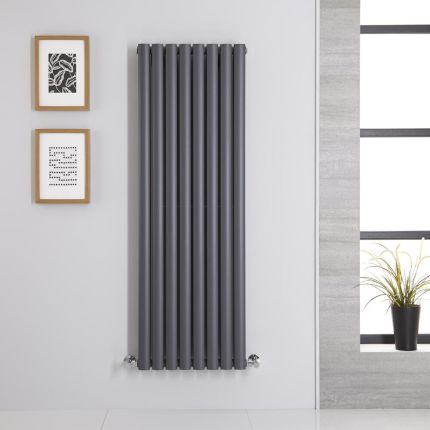 Design Heizkörper Vertikal (Doppellagig) 1400mm x 472mm | Anthrazit - Revive