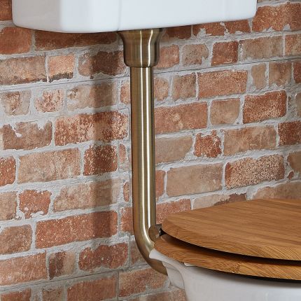 Retro-Zubehör für niedrige Spülkästen – gebürstetes Gold – Elizabeth