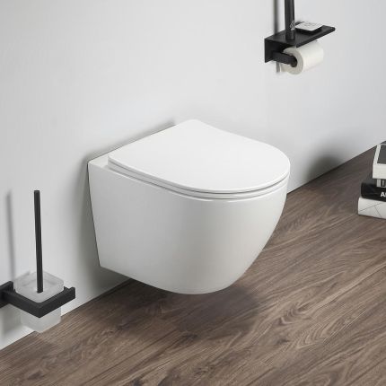 Hänge-WC inkl. Sitz mit Absenkautomatik – Weiß - Attingham