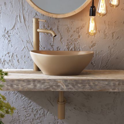 Ovales Aufsatzwaschbecken 405mm x 330mm (ohne Hahnloch) – Farbe wählbar - Elements