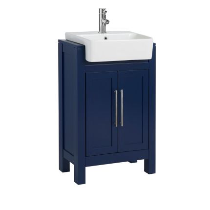Waschtisch mit Unterschrank und Waschbecken, 550mm (Farbe wählbar) – Farbe und Design der Griffe wählbar – Warwick