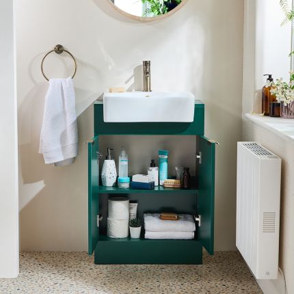 Waschtischunterschrank mit Waschbecken 550mm (Farbe wählbare) - Farbe und Design der Griffe wählbar – Cluo