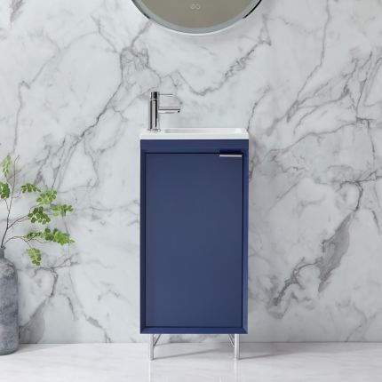 Waschtischunterschrank mit Waschbecken 400mm - Farbe und Griffe wählbar – Edge