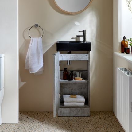 Waschtischunterschrank mit Waschbecken 400mm (Farbe wählbare) - Farbe und Design der Griffe wählbar – Cluo