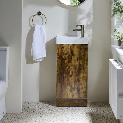 Waschtischunterschrank mit Waschbecken 400mm (Farbe wählbare) - Farbe und Design der Griffe wählbar – Cluo