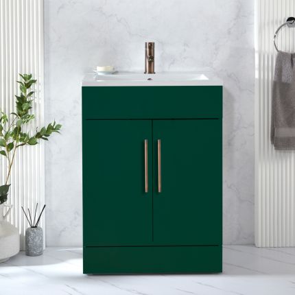 Waschtischunterschrank mit Waschbecken 610mm (Farbe wählbare) - Farbe und Design der Griffe wählbar – Cluo