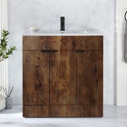 Waschtischunterschrank mit Waschbecken 810mm (Farbe wählbare) - Farbe und Design der Griffe wählbar – Cluo