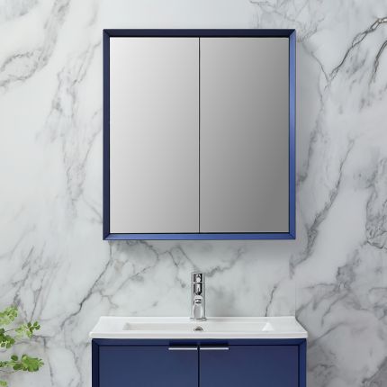Hudson Reed Edge - Moderner Spiegelschrank - 600mm x 650mm - Finish wählbar