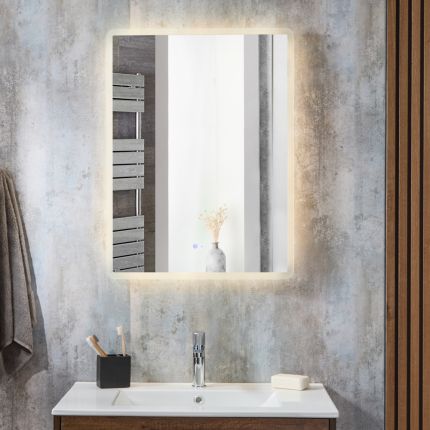 Moderner Wandspiegel mit LED- Beleuchtung 600mm x 800mm - Dawson