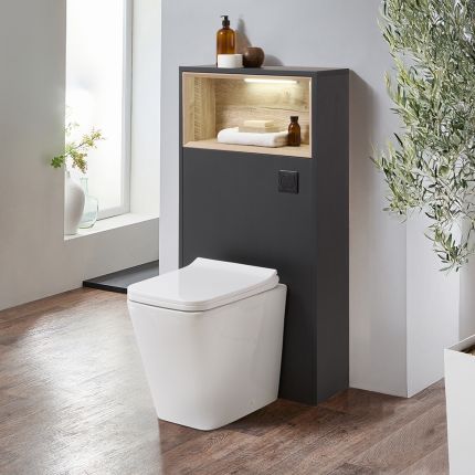 Hudson Reed Hoxton – 600mm WC-Einheit mit Milton Stand-WC – Finish und LED-Beleuchtung wählbar
