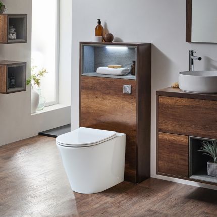 Hudson Reed Hoxton – 600mm WC-Einheit mit Colby Stand-WC – Finish und LED-Beleuchtung wählbar