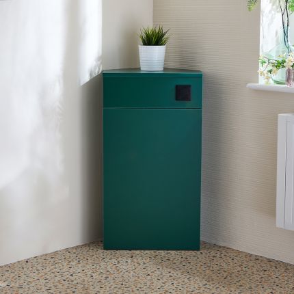 Eck-Spülkastenverkleidung Farbe und WC wählbar| inkl. Spülknopf (Farbe wählbar) - Cluo