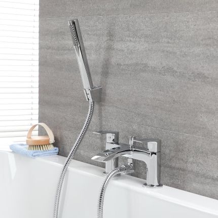 2-Loch Wannenrandmischer inkl. Handbrause - Chrom – Razor