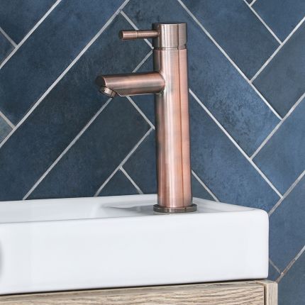 Mittelhohe 1-Loch Waschtischarmatur – gebürstete Bronze - Amara