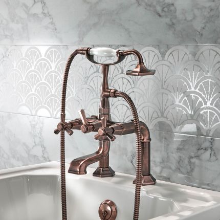 Art Deco Badewannenarmatur inkl. Handbrause | Farbe wählbar - Earlham