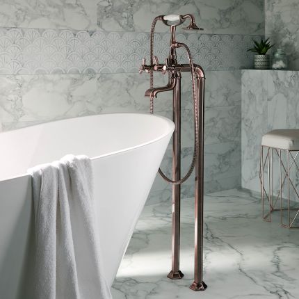 Freistehende Art Deco Badewannenarmatur inkl. Handbrause | Farbe wählbar - Earlham