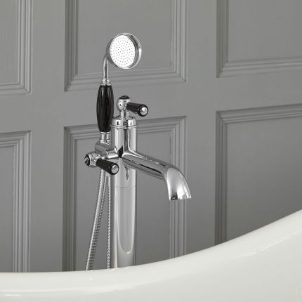 Elizabeth Traditionelle Freistehende Einloch Badewannenarmatur mit Brause - Wählbares Finish