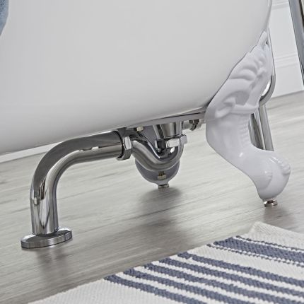 Siphon und Ablaufrohr für freistehende Badewannen – Chrom - Elizabeth
