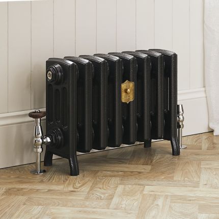 Gusseisen-Heizkörper – Höhe 357mm, Breite auswählbar – antike Graphit-Optik – Isabel