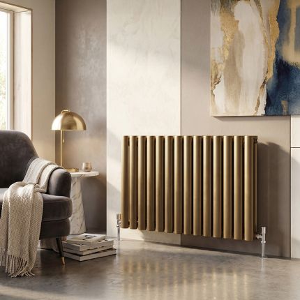 Design Heizkörper Horizontal in Metallic Tönen | Größe & Farbton wählbar - Revive