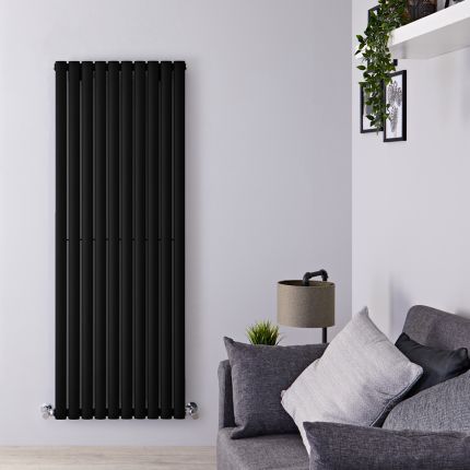 Design Heizkörper Vertikal (Einlagig) 1600mm x 590mm | Schwarz - Revive