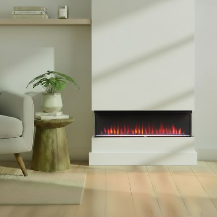 Elektrokamin mit 3D-Flammeneffekt in Schwarz | Größe und Zubehör wählbar - Luxe - ECOSO by Hudson Reed
