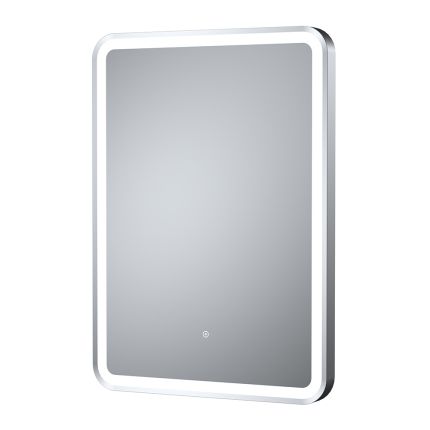 Beleuchteter 21W LED-Spiegel 500mm x 700mm mit einem Rahmen in Silber