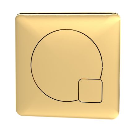 Eckige Betätigungstaste in gebürstetem Messing für Unterputzspülkästen