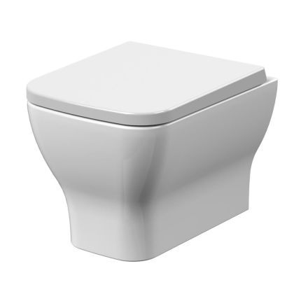 Eckiges Hänge-WC - Spülrandlos inkl. Sitz mit Absenkautomatik
