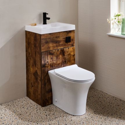Modernes 2-in-1-Waschbecken- und WC-Element mit Marbury WC – 500mm x 890mm – Ausführung wählbar - Cluo