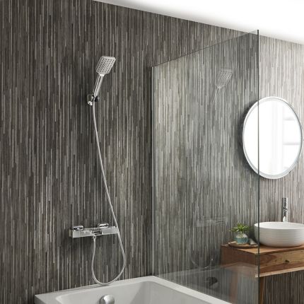 Thermostat-Wannenarmatur (eckig) mit Handbrause – Farbe wählbar - Tolima