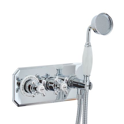 Duschsystem mit Unterputz-Thermostat und Handbrauseset – Farbe und Funktionen wählbar – Elizabeth