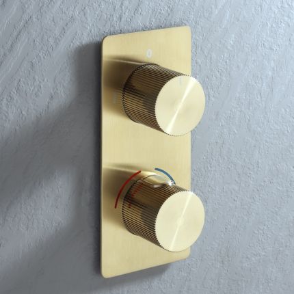 Unterputz-Thermostat für zwei Verbraucher mit Umsteller | Farbe wählbar – Lune