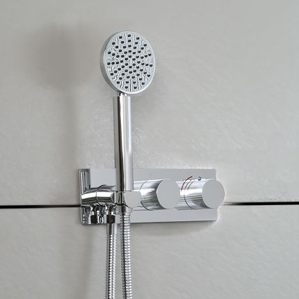 Unterputz-Thermostat für zwei Verbraucher mit Umsteller & Handbrause | Farbe wählbar – Lune