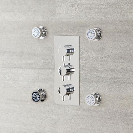 4x Seitenbrause Rund zur Aufputzmontage Chrom - Como