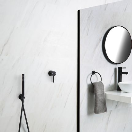 Einhebel-Duscharmatur Unterputz & Handbrauseset - Schwarz - Nox