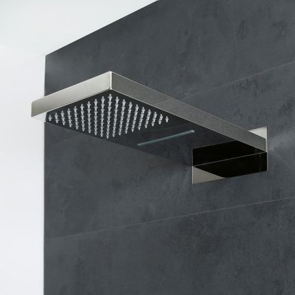 Regenduschkopf mit 2 Funktionen Wandmontage - Chrom – Kubix