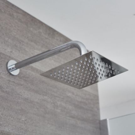 Duschkopf eckig ohne Halterung, 200mm x 200mm – Chrom - Kubix