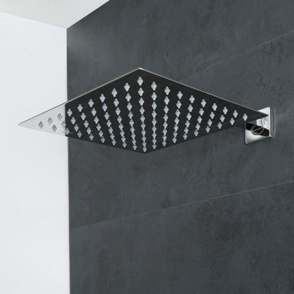 Duschkopf eckig ohne Halterung, 300mm x 300mm – Chrom - Kubix