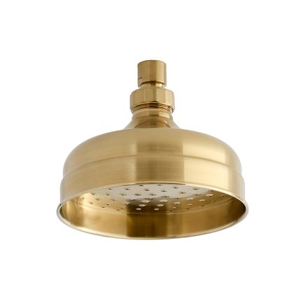Retro Duschkopf 155mm rund – satiniertes Gold – Elizabeth