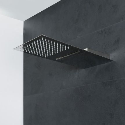 Duschkopf Edelstahl Wandmontage mit 2 Funktionen 200mm x 500mm - Kubix