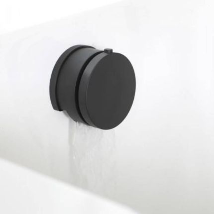 Dusch- und Badesystem mit Thermostat - mit Überlauf-Wanneneinlauf und Handbrauseset - Schwarz – Nox