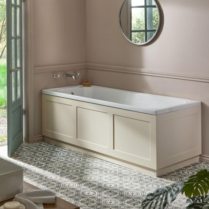Art Deco Einbaubadewanne mit einer Rückenschräge - Größe, premium Seiten- & Endverkleidung wählbar – Richmond