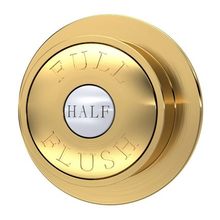 Traditionelle Betätigungstaste in gebürstetem Messing für Unterputzspülkästen