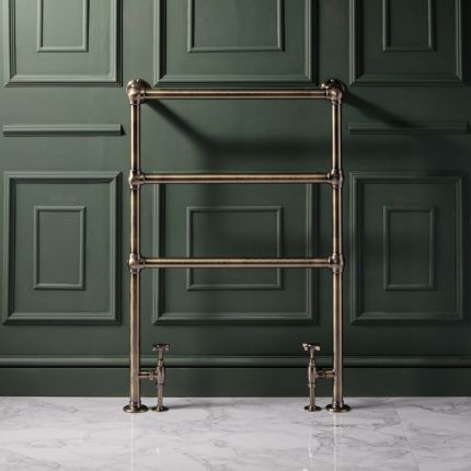 Retro-Badheizkörper – 966mm x 673mm, 223W – dunkles gebürstetes Messing – Salina