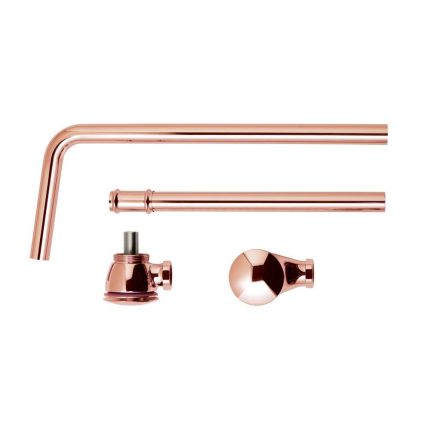 Ab- und Überlaufgarnitur für Badewannen mit Push-Up Stöpsel - Kupfer