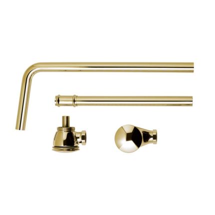 Ab- und Überlaufgarnitur für Badewannen mit Push-Up Stöpsel - Gold