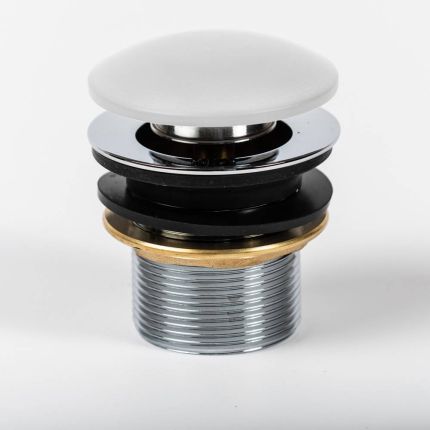 Ablauf mit Push-Up-Stöpsel ohne Überlauf - Weiß