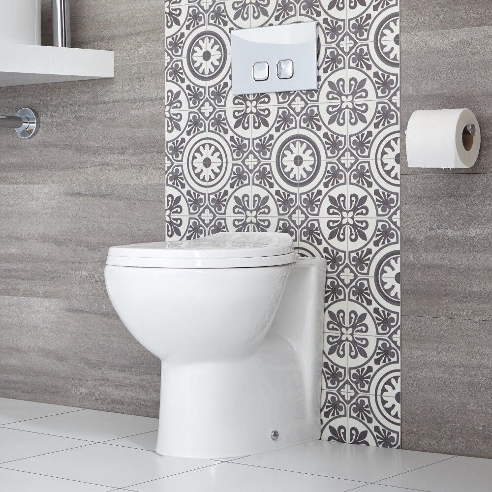 Ovale Stand Toilette inkl. Sitz mit Absenkautomatik exkl. Spülkasten - Select