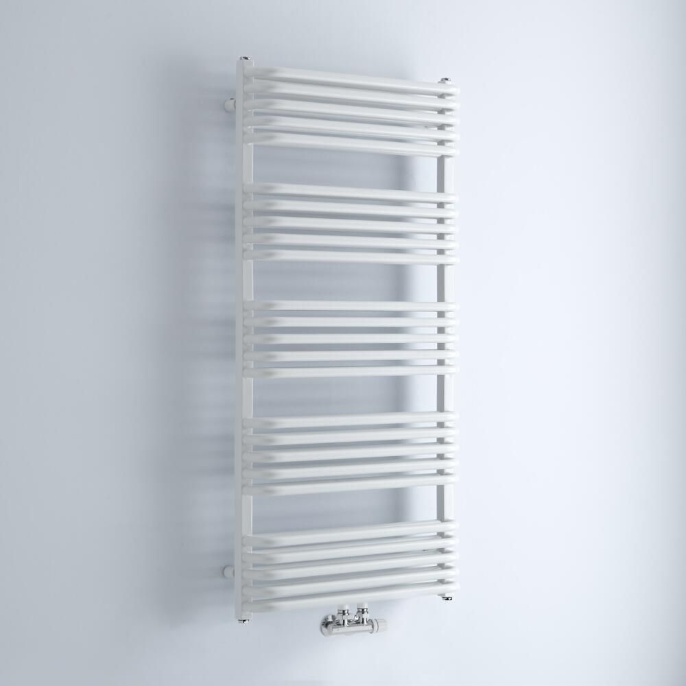 Design Badheizkörper mit Mittelanschluss, Weiß 1269mm x 600mm 1387W – Arch